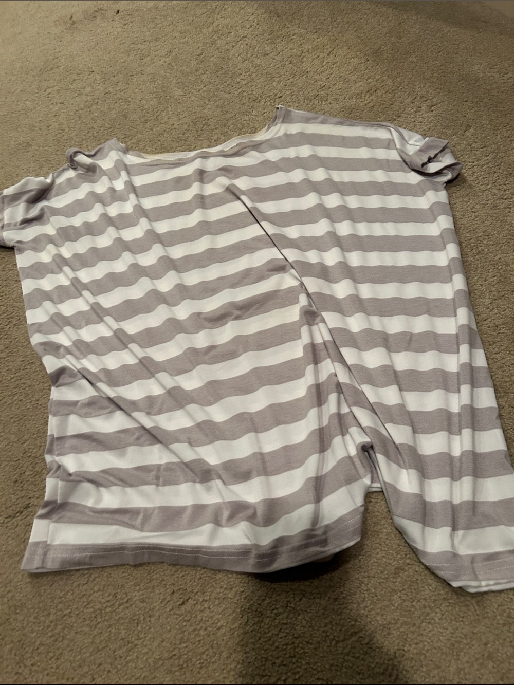 Piko 1988 White and Light Gray Striped Women's Top